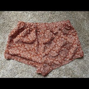 Orange patterned light weight shorts